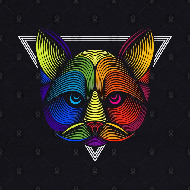 Cat Face line art illustration by Mako Design 